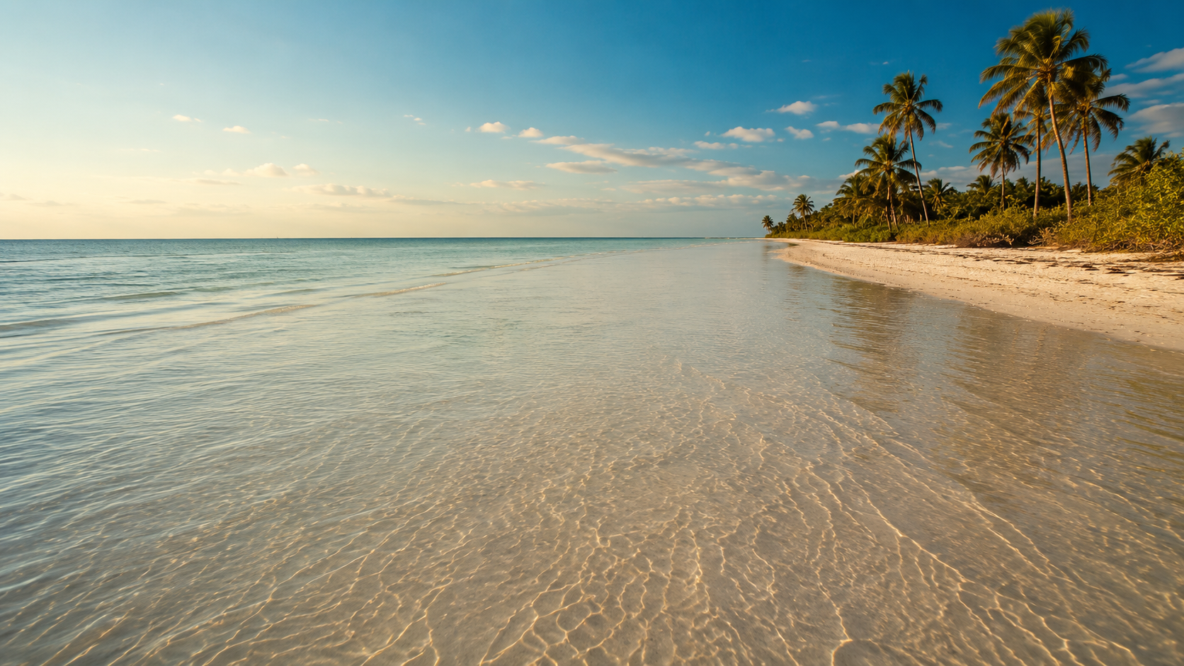 Playa de arena blanca del Caribe yucateco, similitud con Holbox, cerveza artesanal Cervezas Sisal